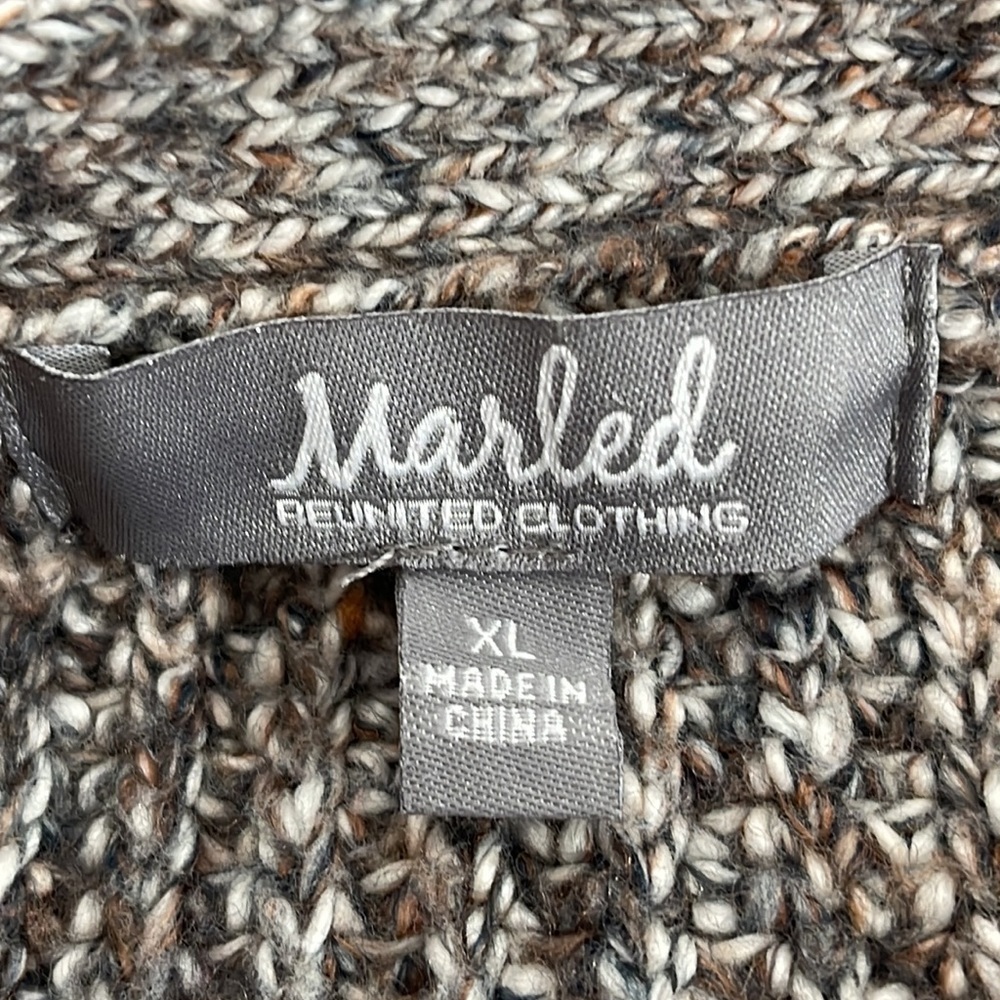 MARLED REUNITED CLOTHING Button Front Brown Knit Cardigan Sweater Women XL - Picture 8 of 9